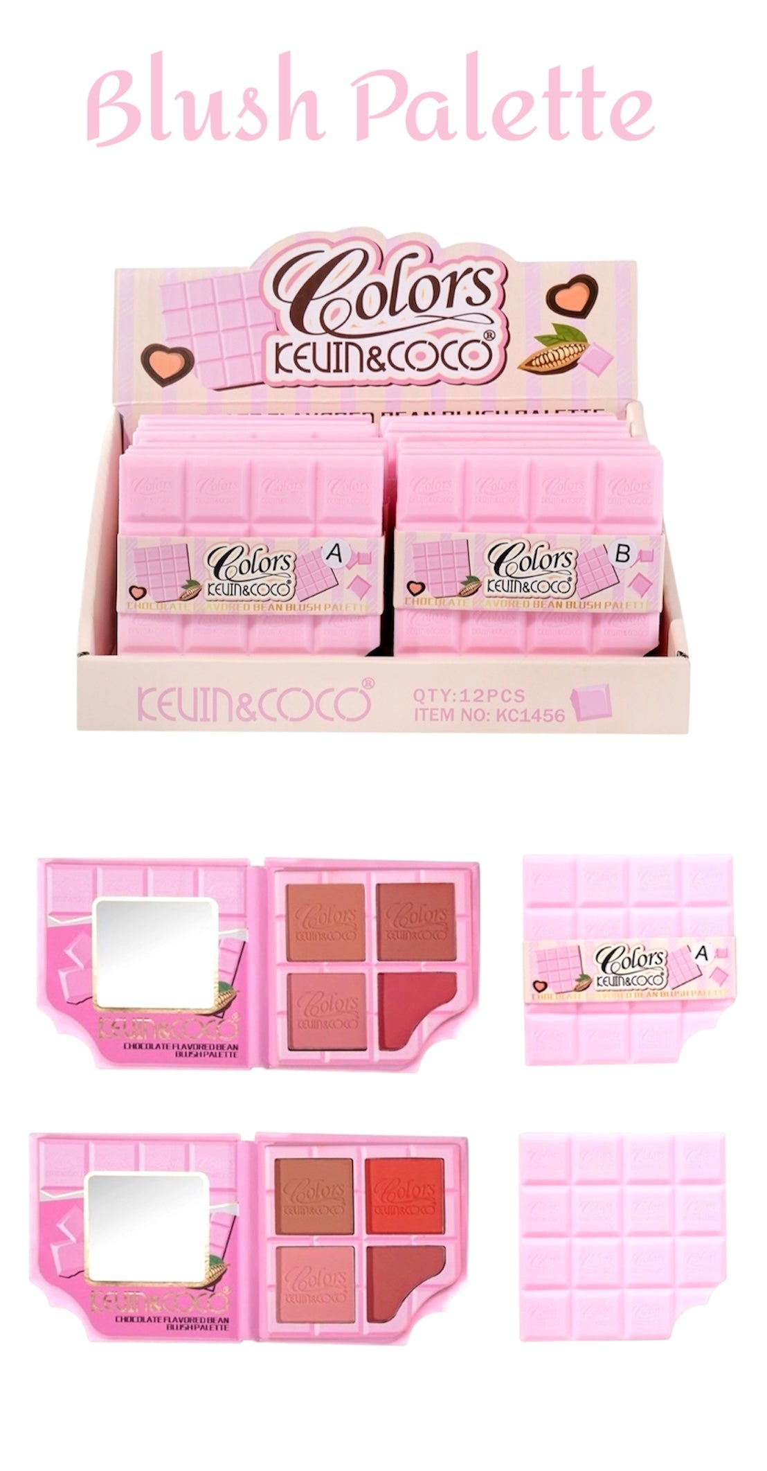 KEVIN&COCO Colors Blush Palette / 12pcs Display