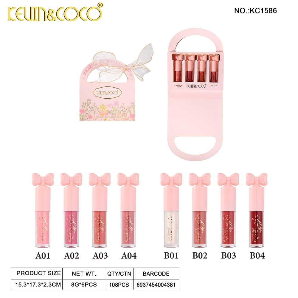 Set de Brillo Labial KEVIN&COCO / Exhibidor de 6 Unidades