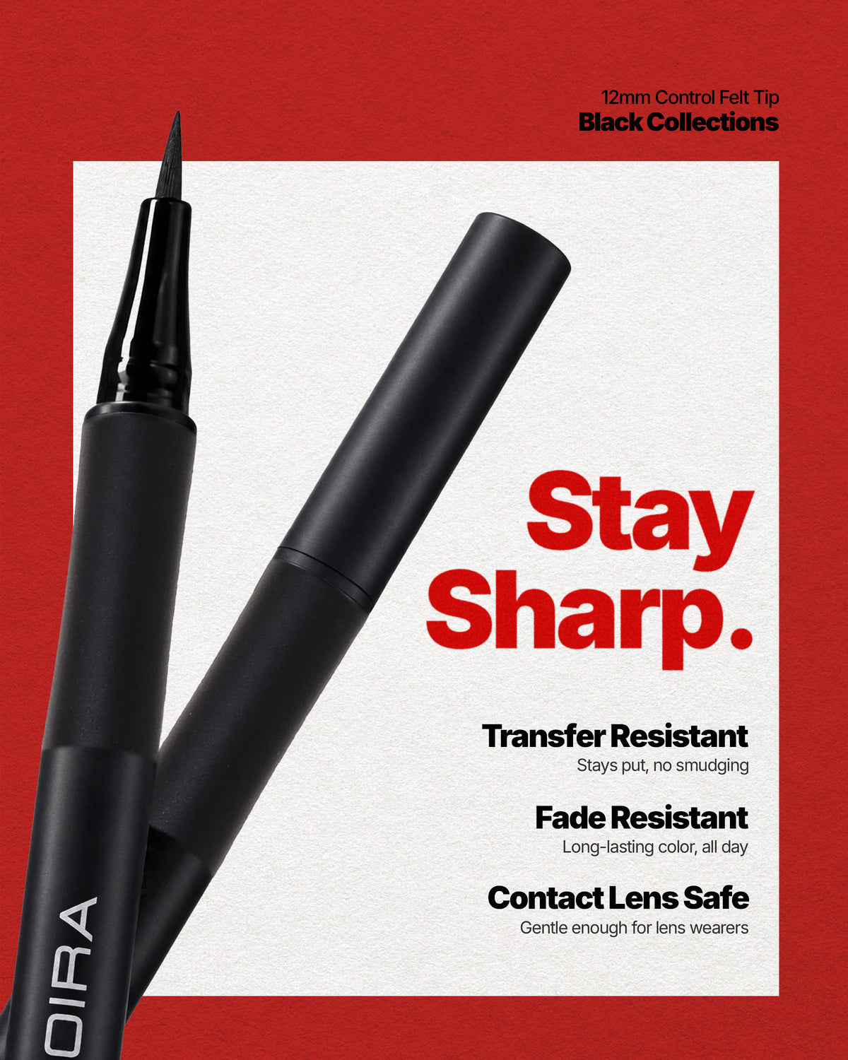 MOIRA 24hr Pro Tip Ink Liner (001 Black) / 3pcs pack