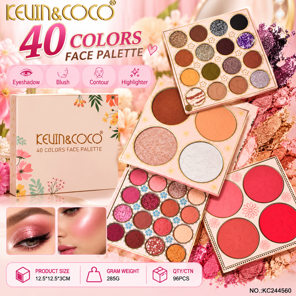 KEVIN&COCO 40 Colors Face Palette