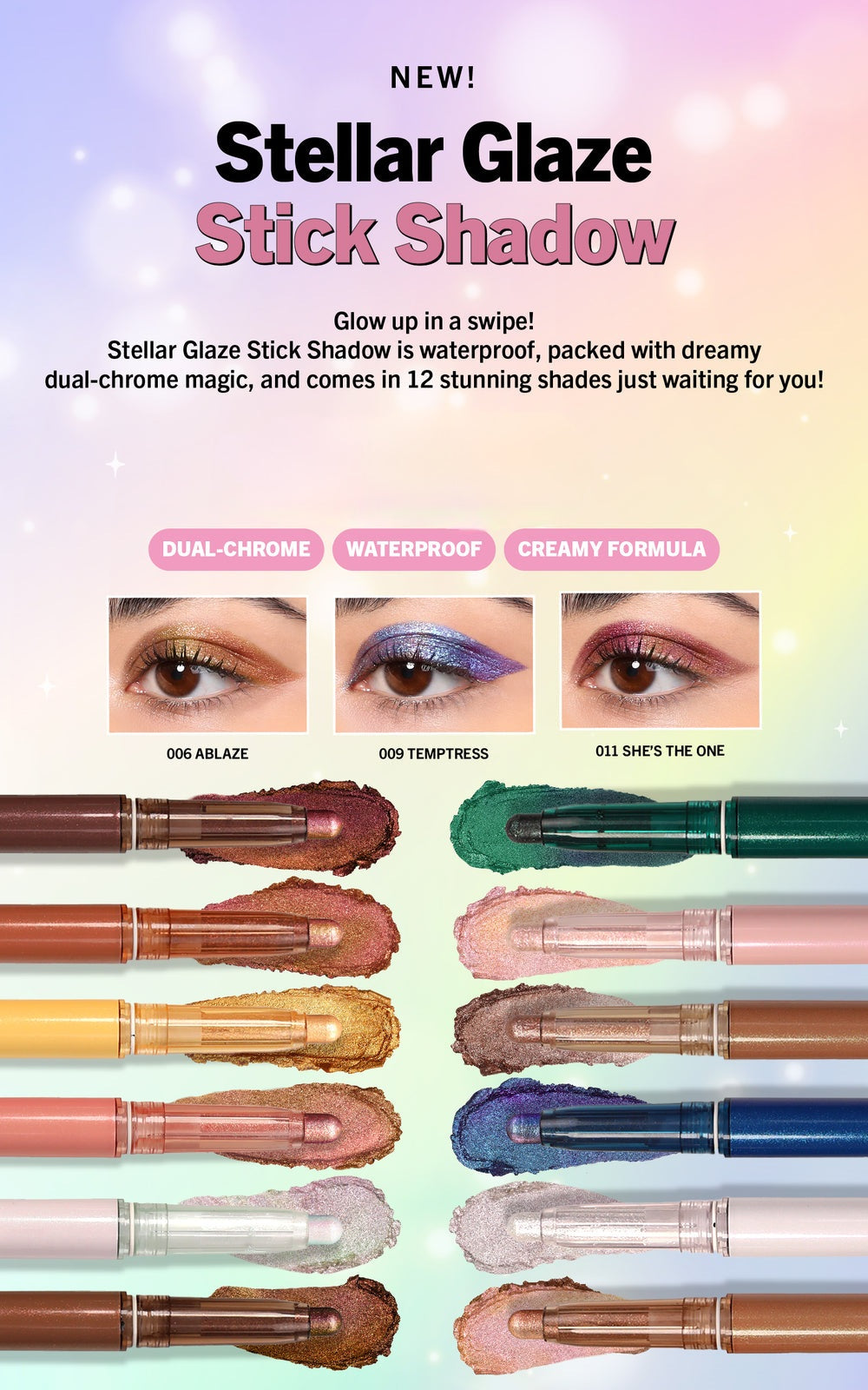 MOIRA Stellar Glaze Stick Shadow (SSS) Refills | 3pcs Box