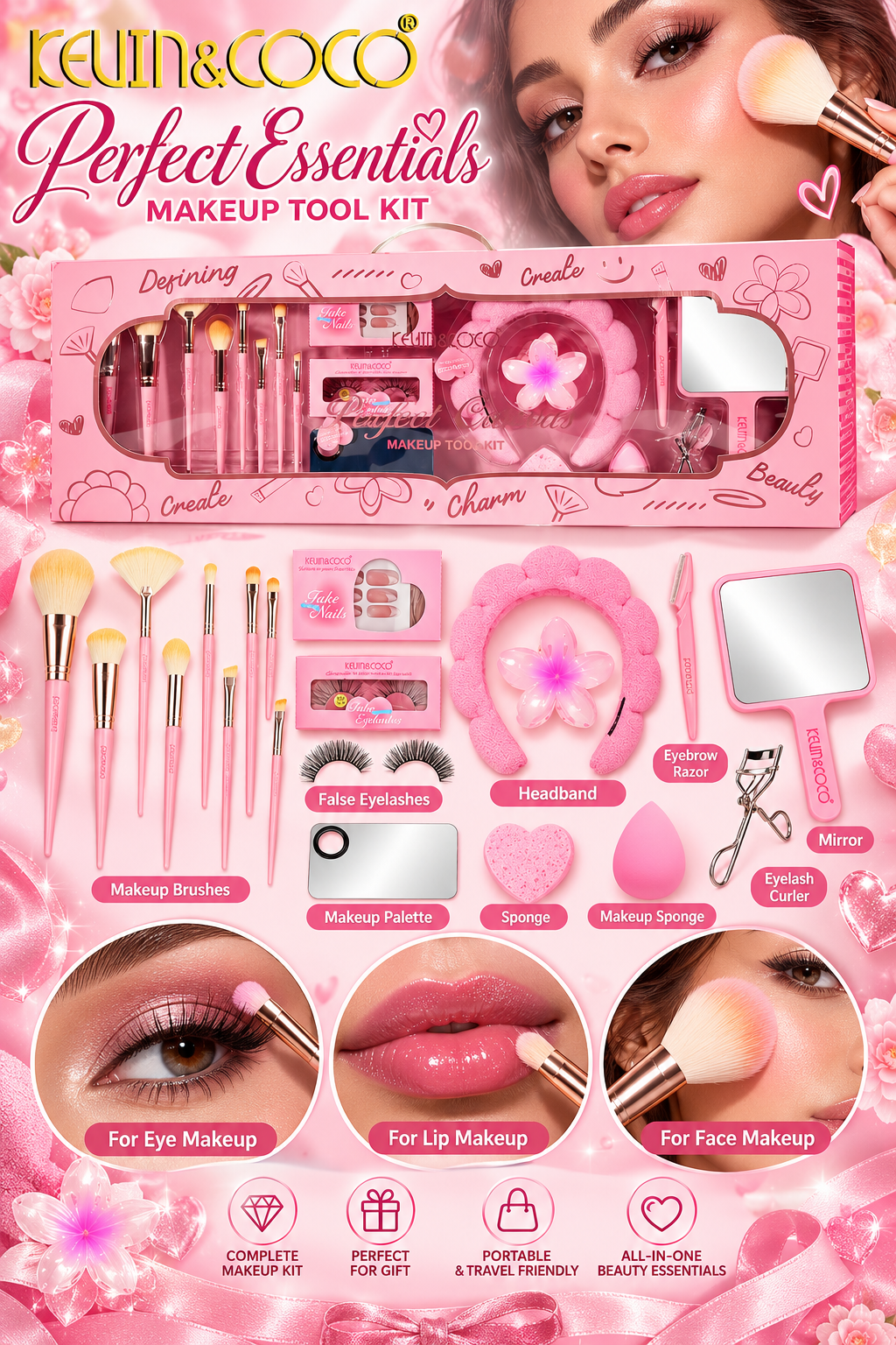KEVIN&COCO Perfect Essential Makeup Tool Set