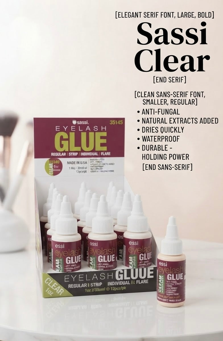 SASSI Eyelashe Glue Clear 1 oz / 12pc Display