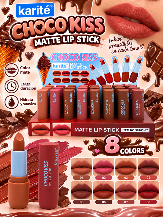 KARITE Choco Kiss Matte Lipstick / 24pcs Display