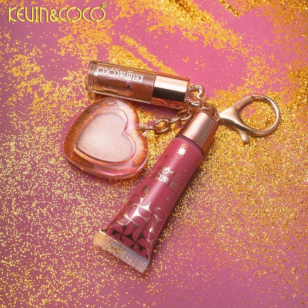 KEVIN&COCO Keychain Lipgloss & Highlighter Set / 12pcs Display