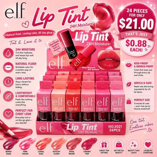 E.L.F Lip Tint 24hr Moisturize / 24pcs Display
