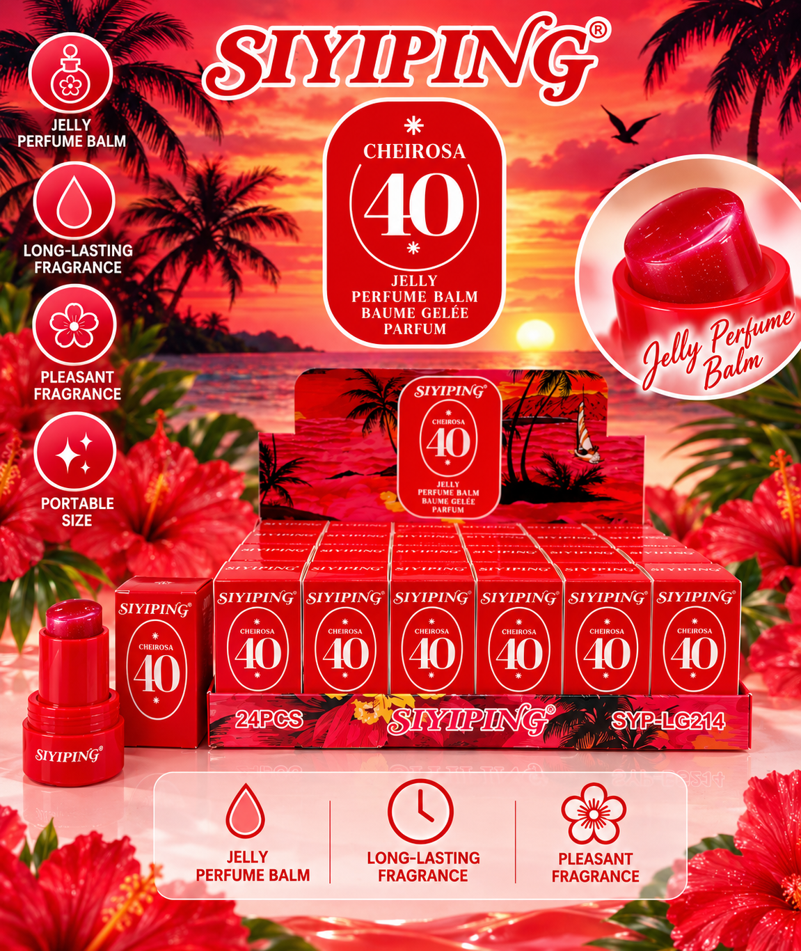 SIYIPING Jelly Perfume Balm 68 / 24pcs Display