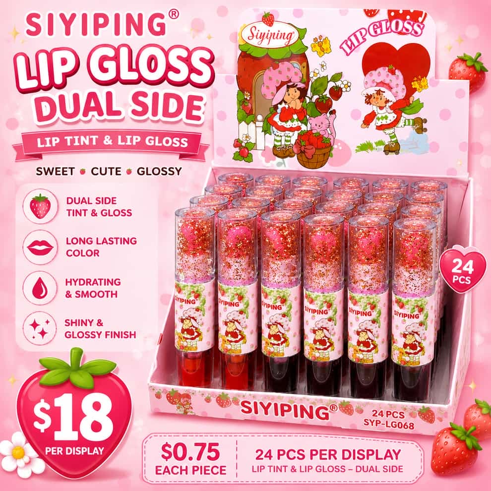 SIYIPING Lip Gloss Dual Side / 24pcs Display