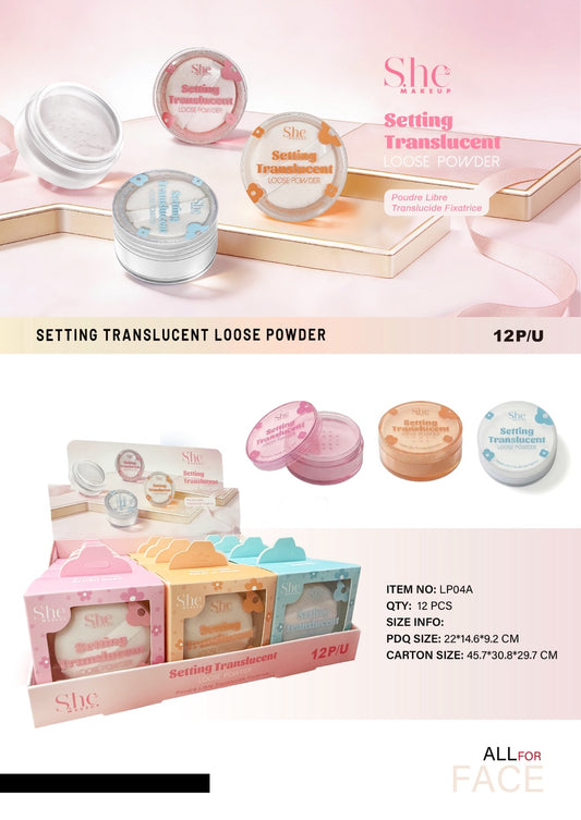 S.HE MAKEUP Setting Translucent Loose setting Powder / 12pcs Display