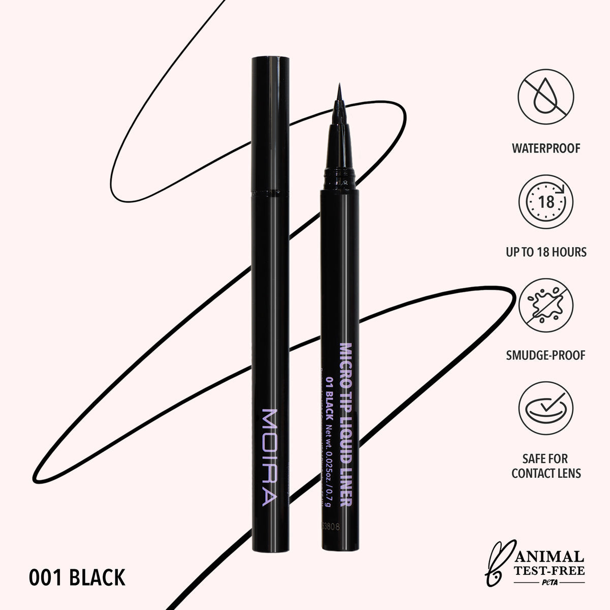 MOIRA 24hr Ultimate Black liner Collection / 36pcs Display + Tester