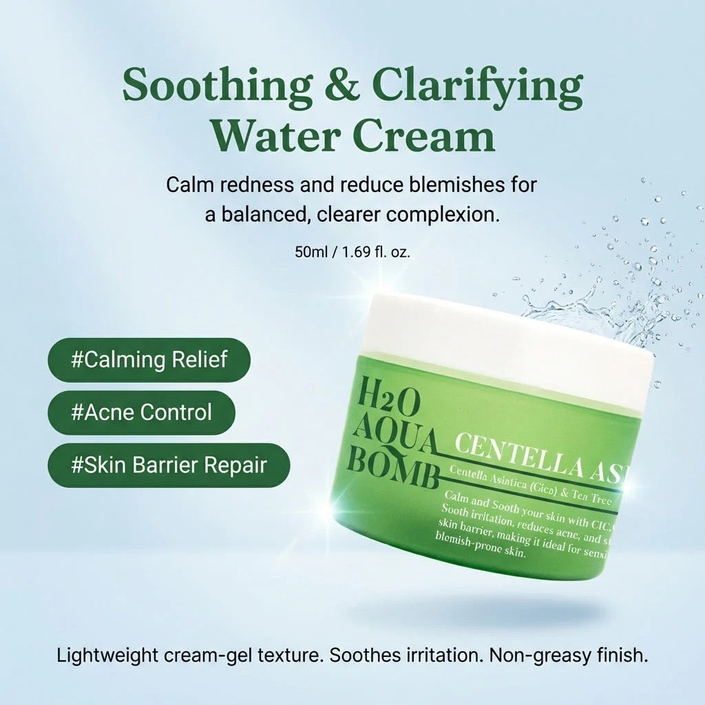 CHOC CHOC CENTELLA ASIAC-TEA (Centella Asiatica + Tea Tree Extract) H2O AQUA BOMB Moisturizer