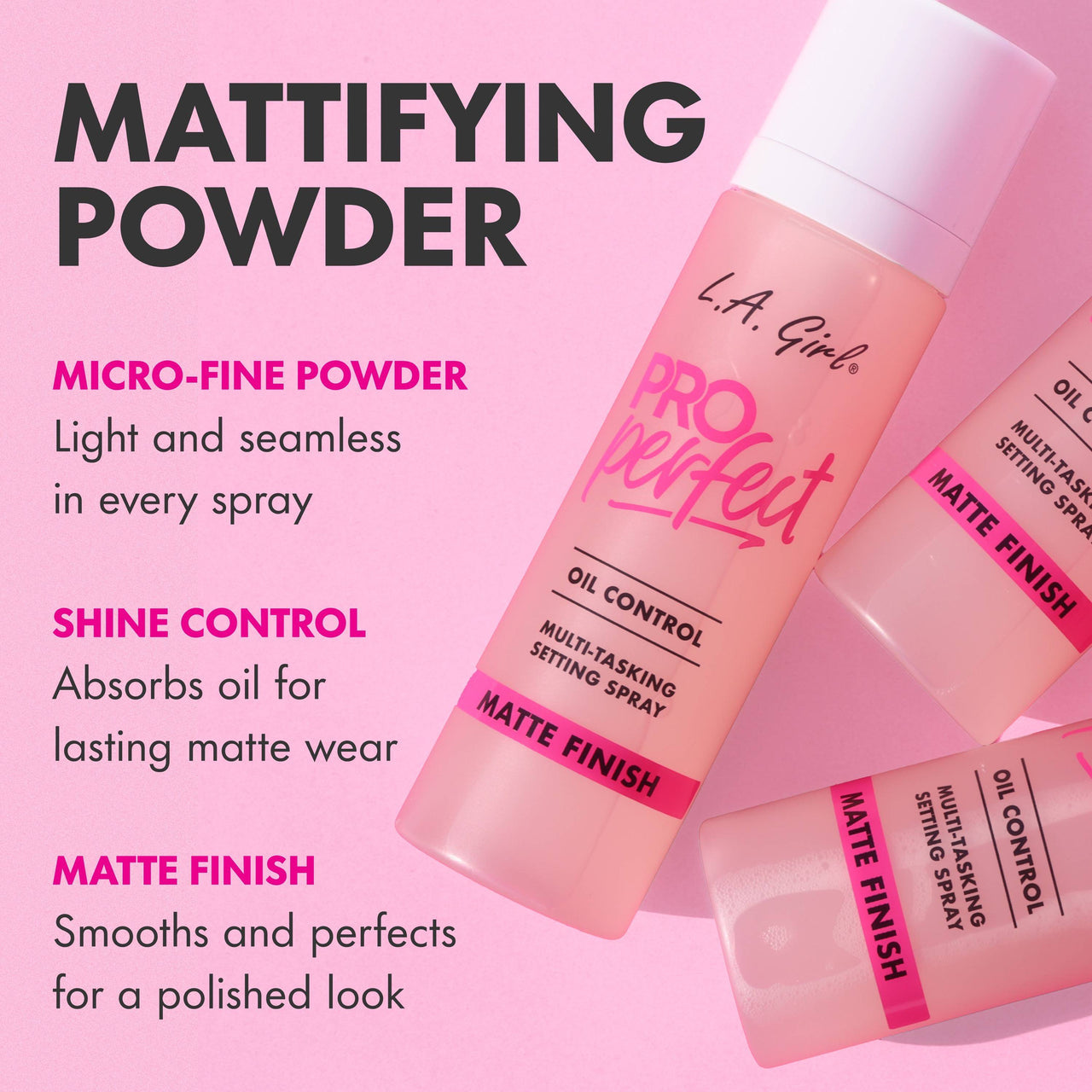 LA GIRL Pro Perfect Oil Control Matte Finish Setting Spray / 12pcs Display