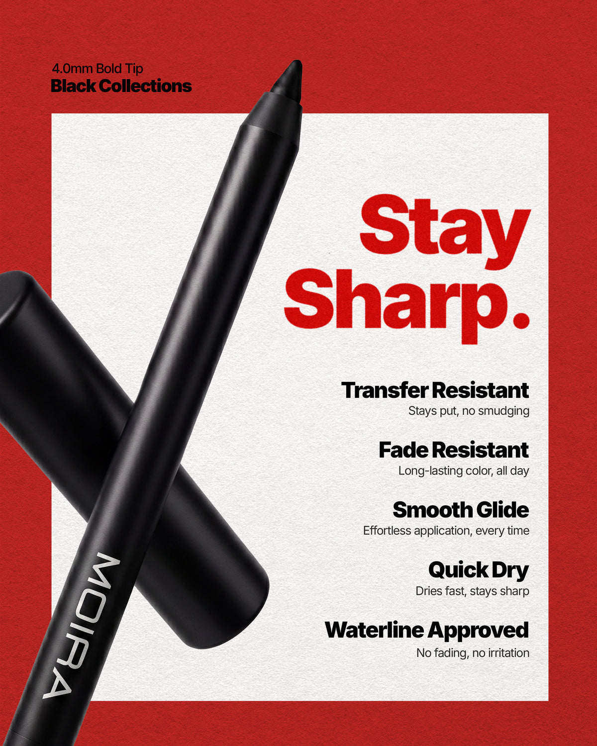 MOIRA 24hr Bold Gel Liner (001 Black) / 3pcs Pack