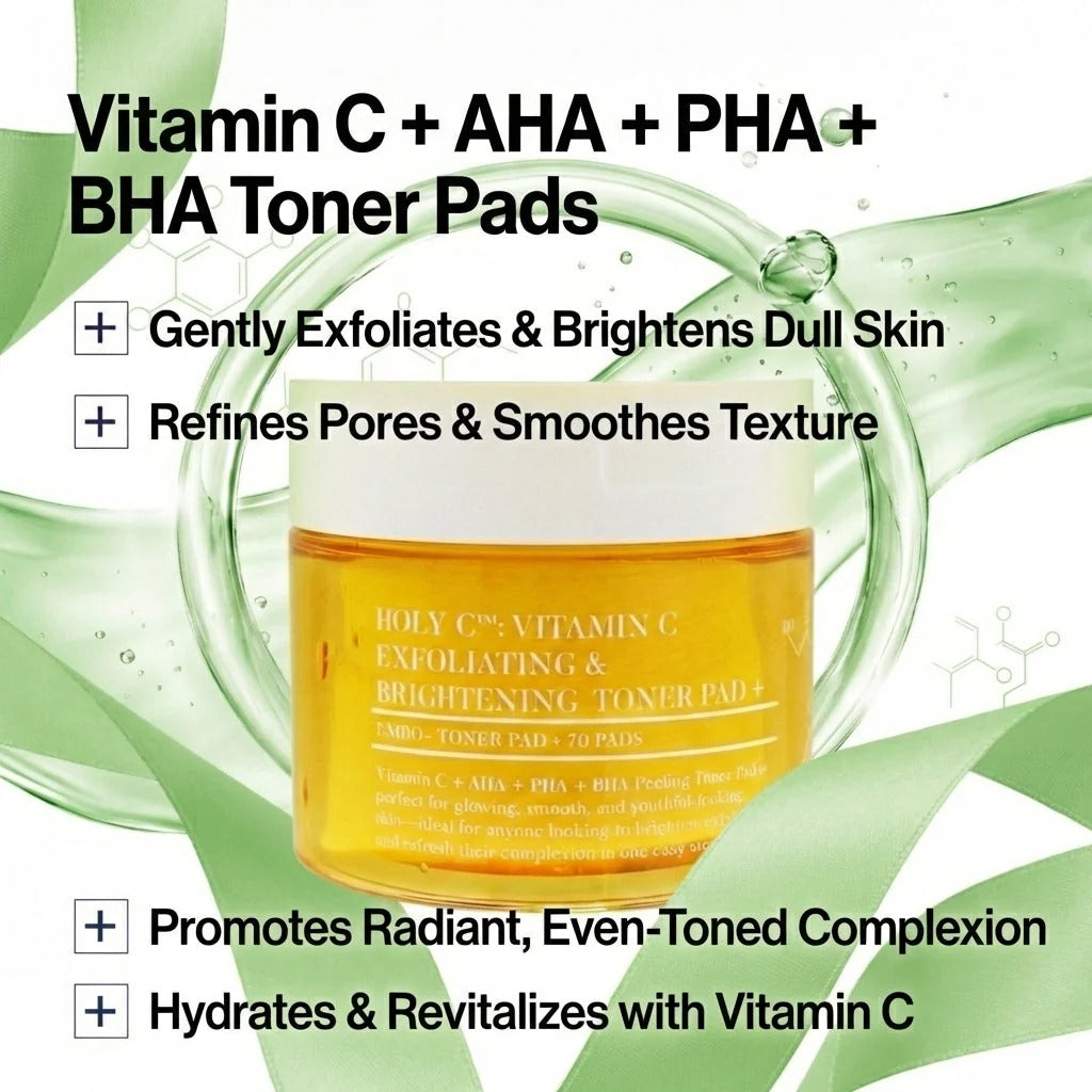 CHOC CHOC VITAMIN C + BHA + AHA + PHA (Dual-Sided Exfoliating Toner Pads) / 3pcs Pack