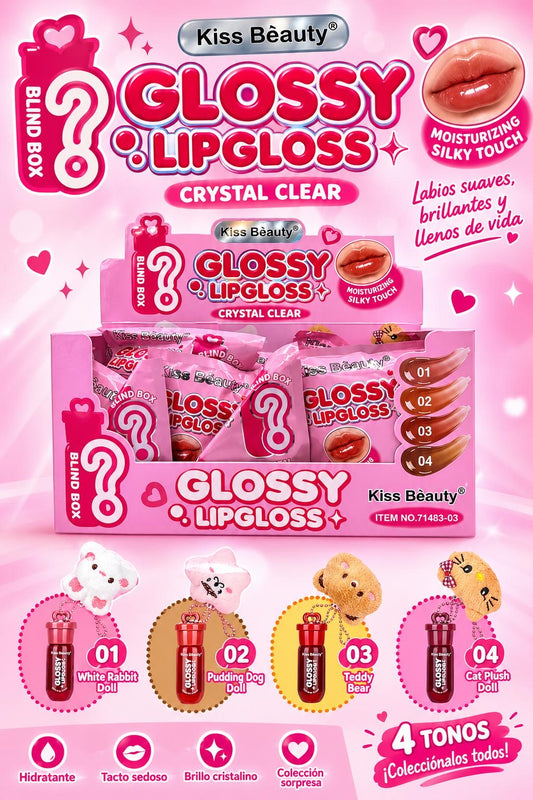 KISS BEAUTY Glossy Lipgloss - Blind Box / 12pcs Display