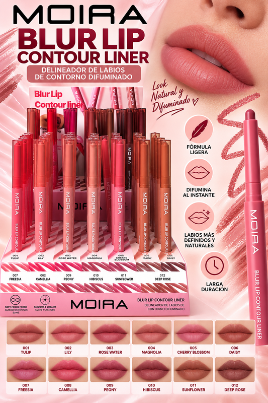 MOIRA Blur Lip Contour Liner / 48pcs + Tester ( Carton Display not Available until November 5th )