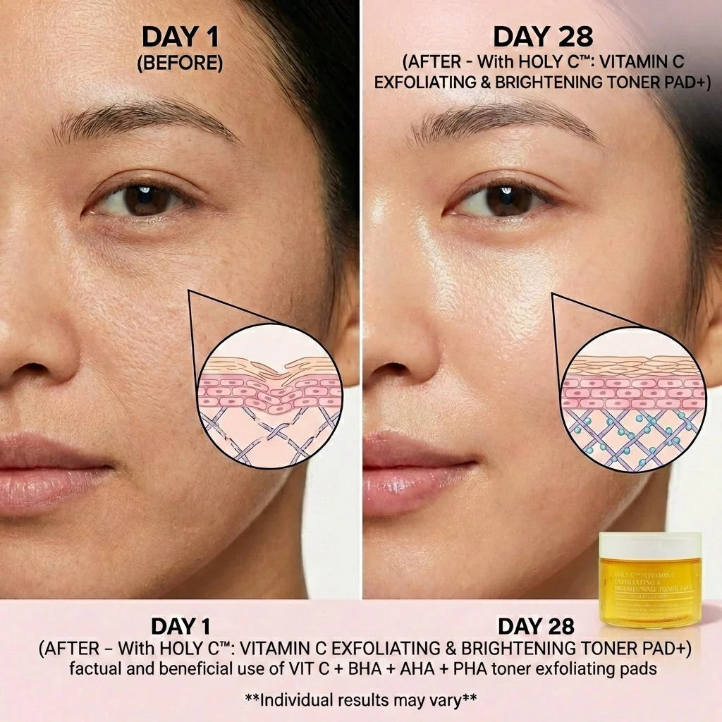 CHOC CHOC VITAMIN C + BHA + AHA + PHA (Dual-Sided Exfoliating Toner Pads) / 3pcs Pack