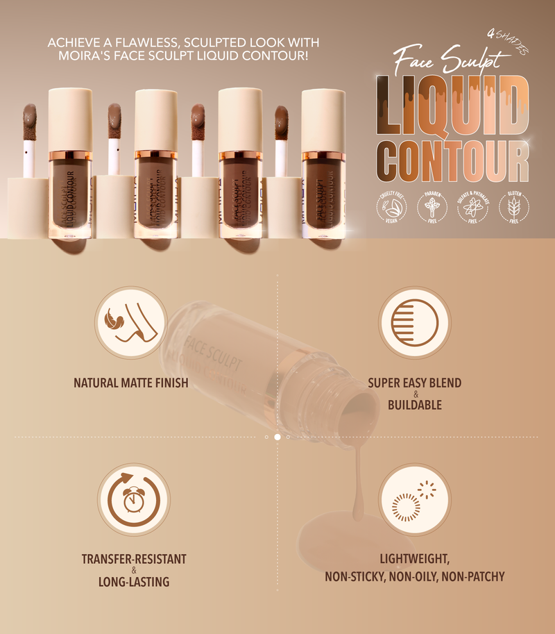 MOIRA Face Sculpt Liquid Contour (FLC) 3pcs Box