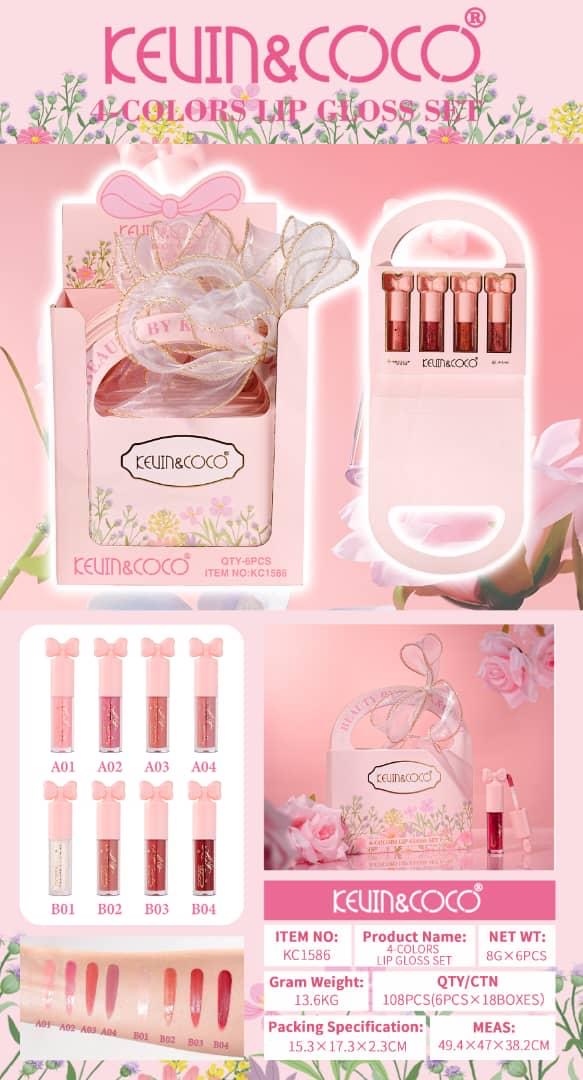 Set de Brillo Labial KEVIN&COCO / Exhibidor de 6 Unidades