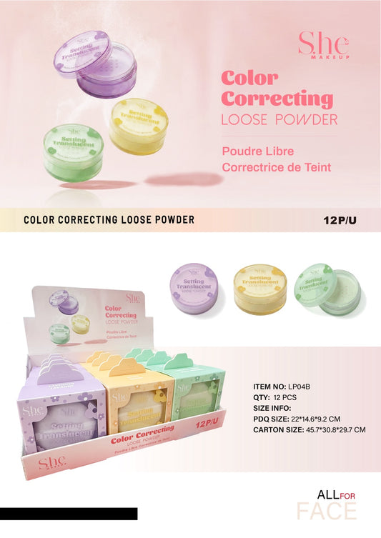 S.HE MAKEUP Color Correcting Loose Powder / 12pcs Display