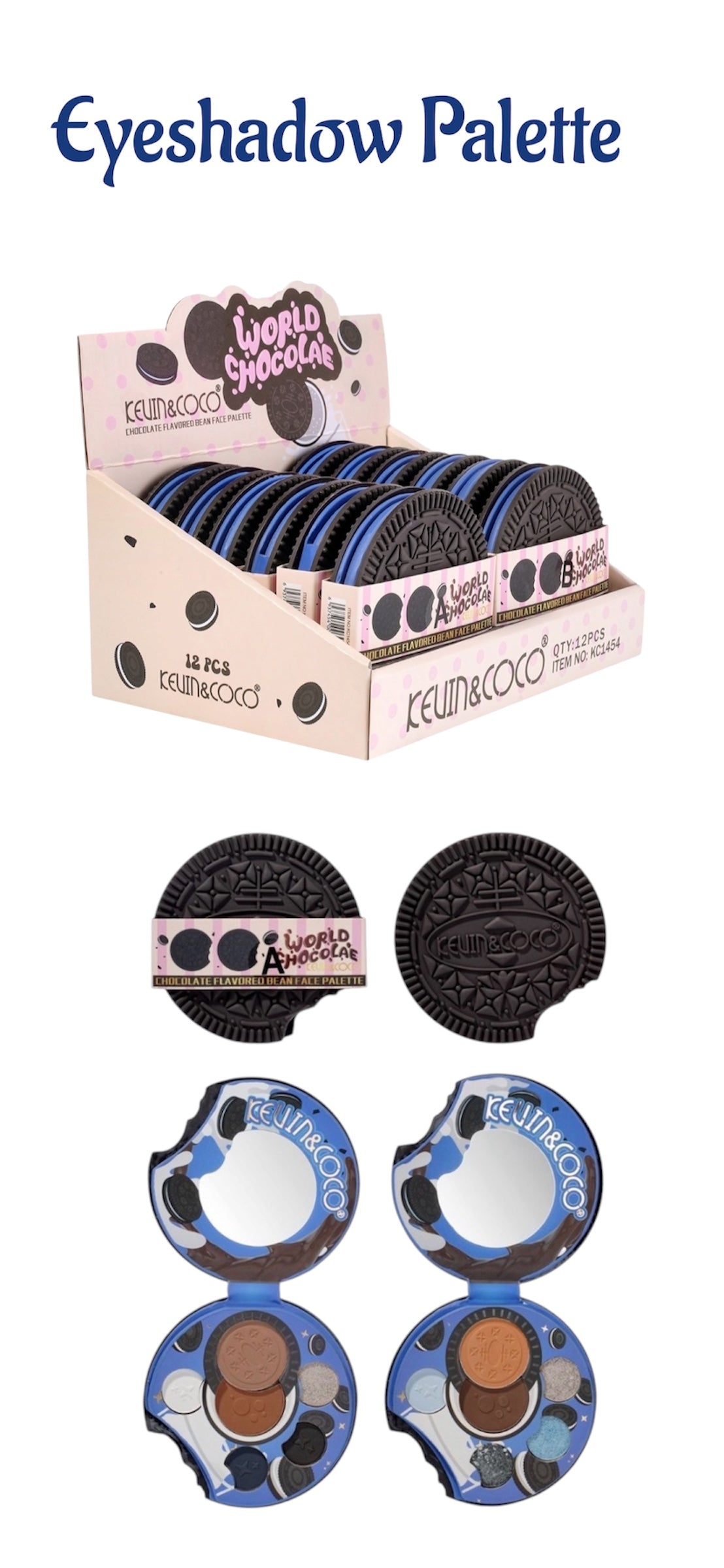 KEVIN&COCO World Chocolate Eyeshadow Palette / 12pcs Display