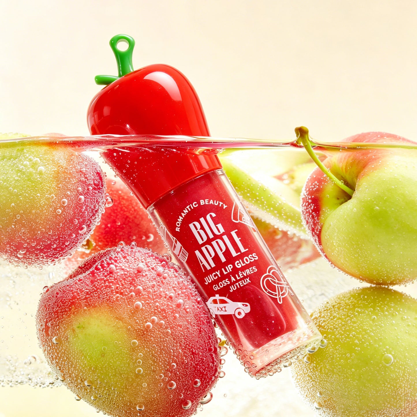 ROMANTIC BEAUTY Big Apple Juicy Keychain Lipgloss / 12pcs Display