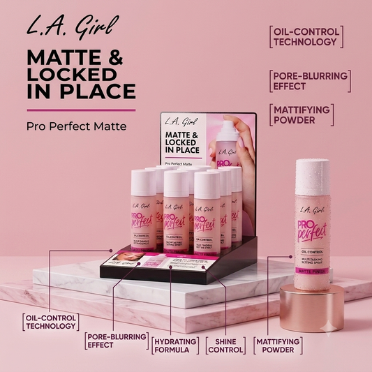 LA GIRL Pro Perfect Oil Control Matte Finish Setting Spray / 12pcs Display