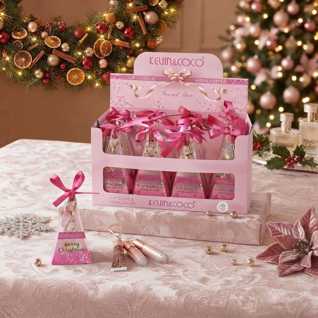 KEVIN&COCO Keychain Lipgloss & Highlighter Set / 12pcs Display