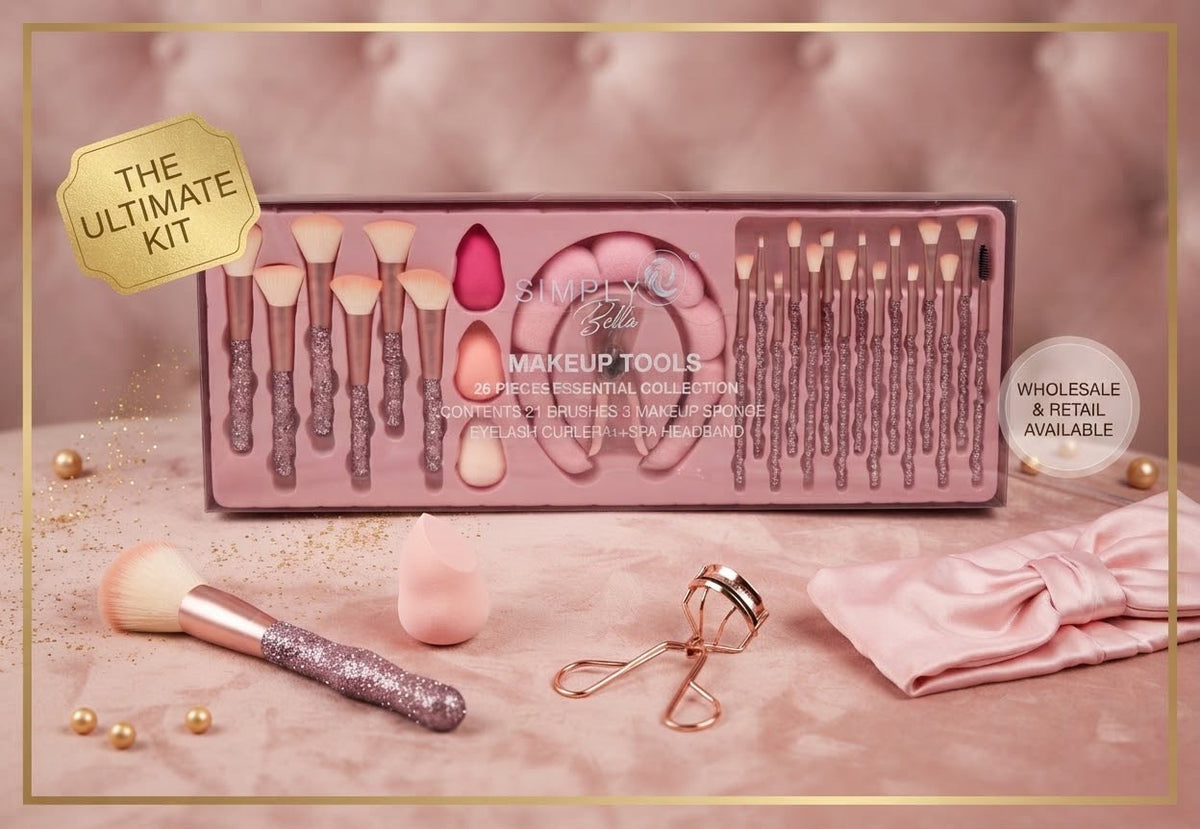 SIMPLY BELLA Makeup Tools 26pcd Essential Collection / Pink