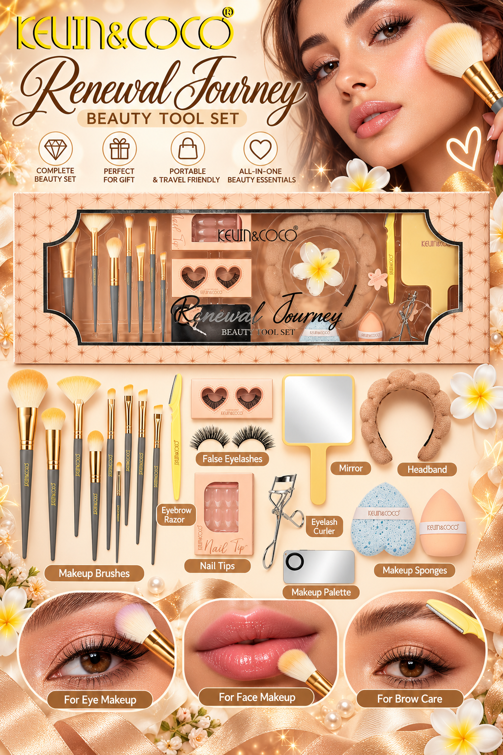 KEVIN&COCO Renewal Journal Makeup Tool Set