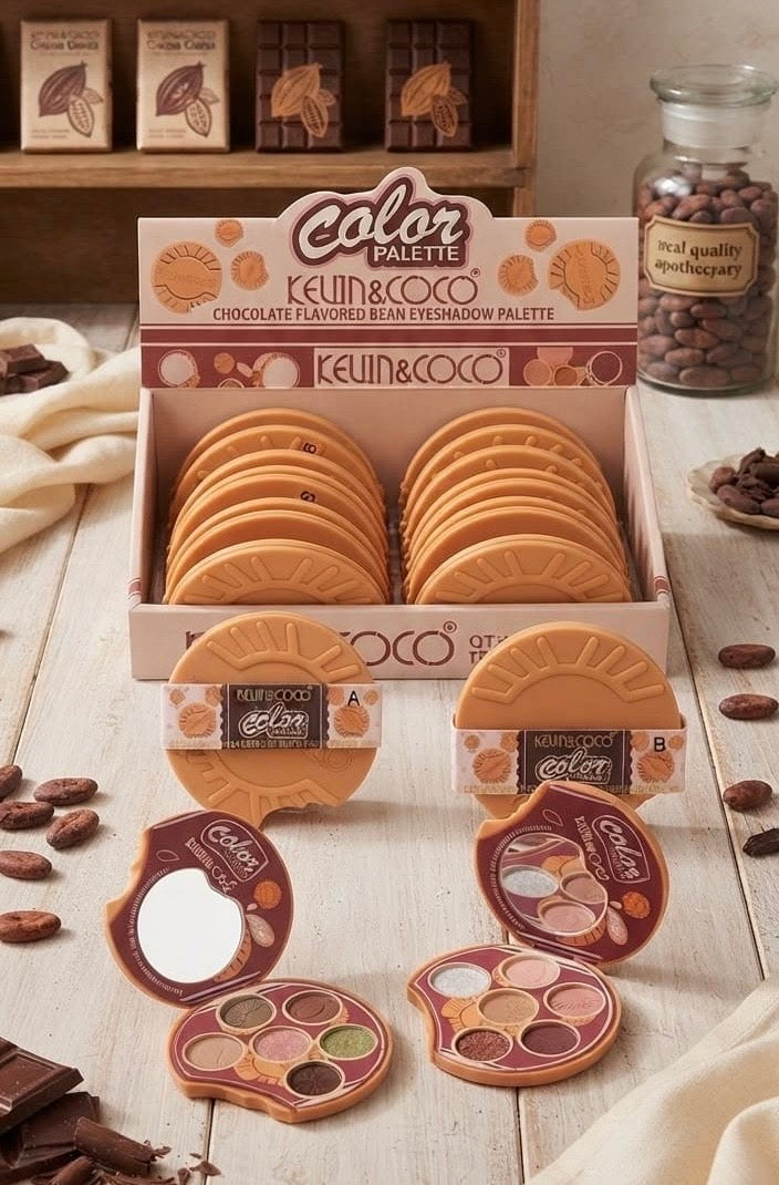 KEVIN&COCO Chocolate Flavored Bean Shadow Palette / 12pc Display
