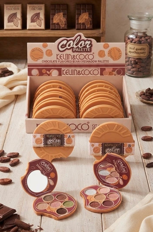 KEVIN&COCO Chocolate Flavored Bean Shadow Palette / 12pc Display