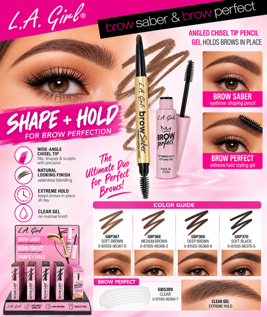 LA GIRL Brow Saber + Brow Perfect / 30pcs Display