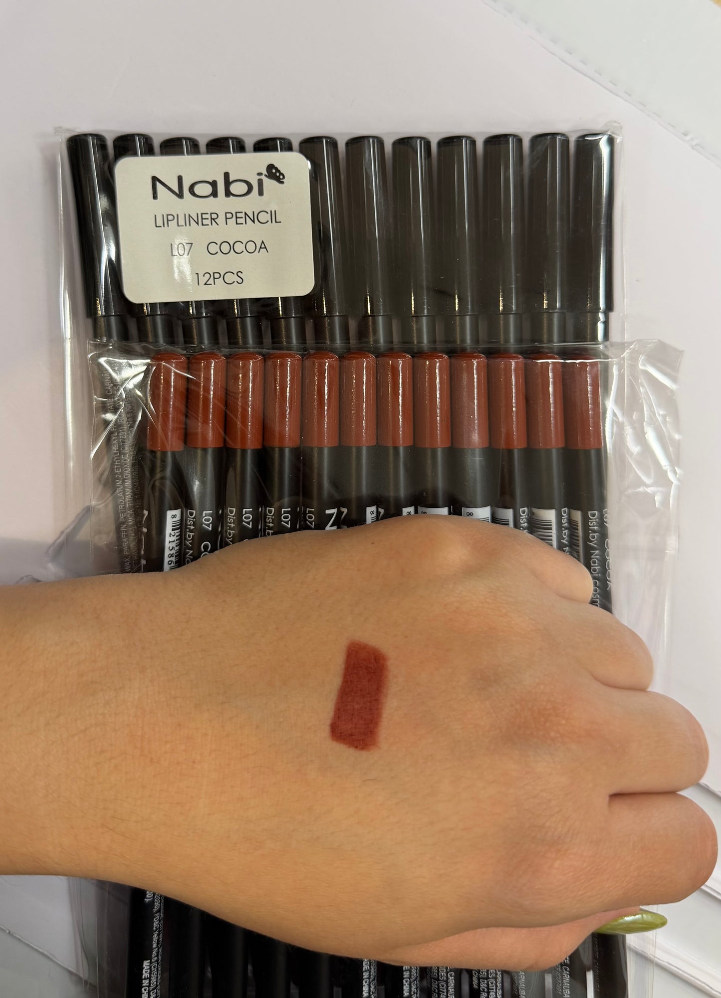 Lápiz delineador de labios NABI / Paquete de 12 unidades