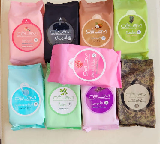 CELAVI Wipes Makeup Remover / 6pcs Display