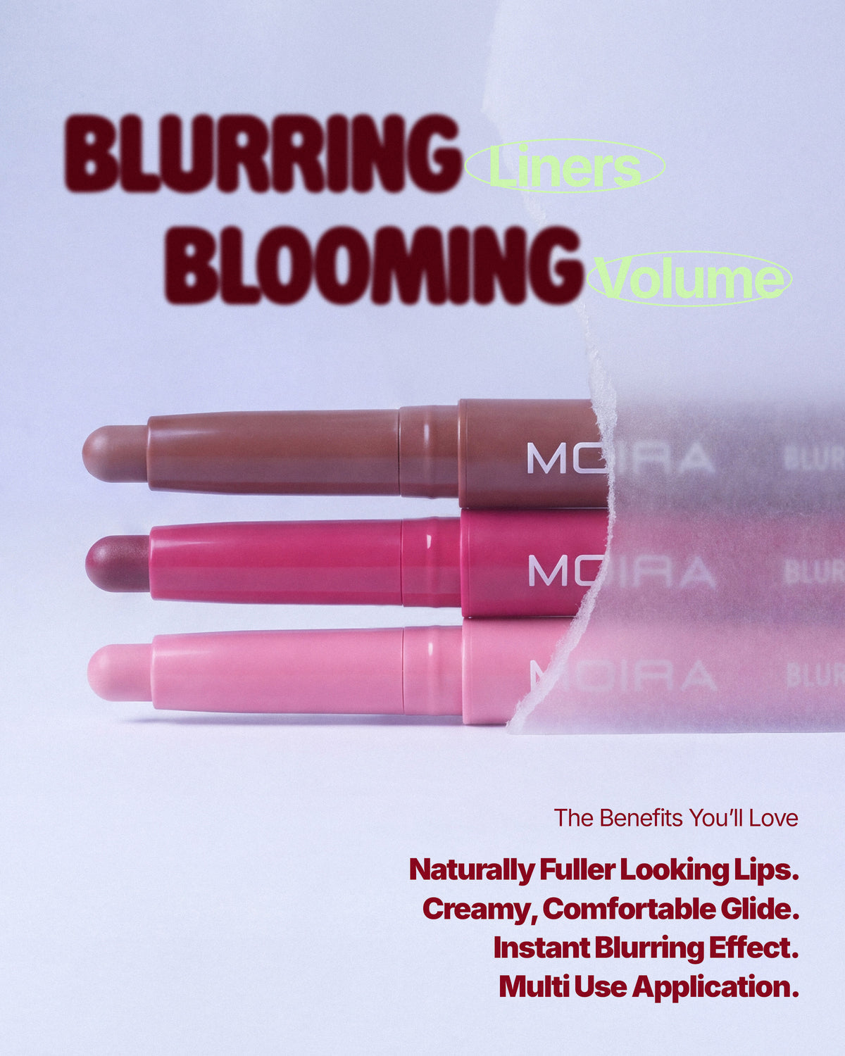 MOIRA Blur Lip Contour / 3pcs pack
