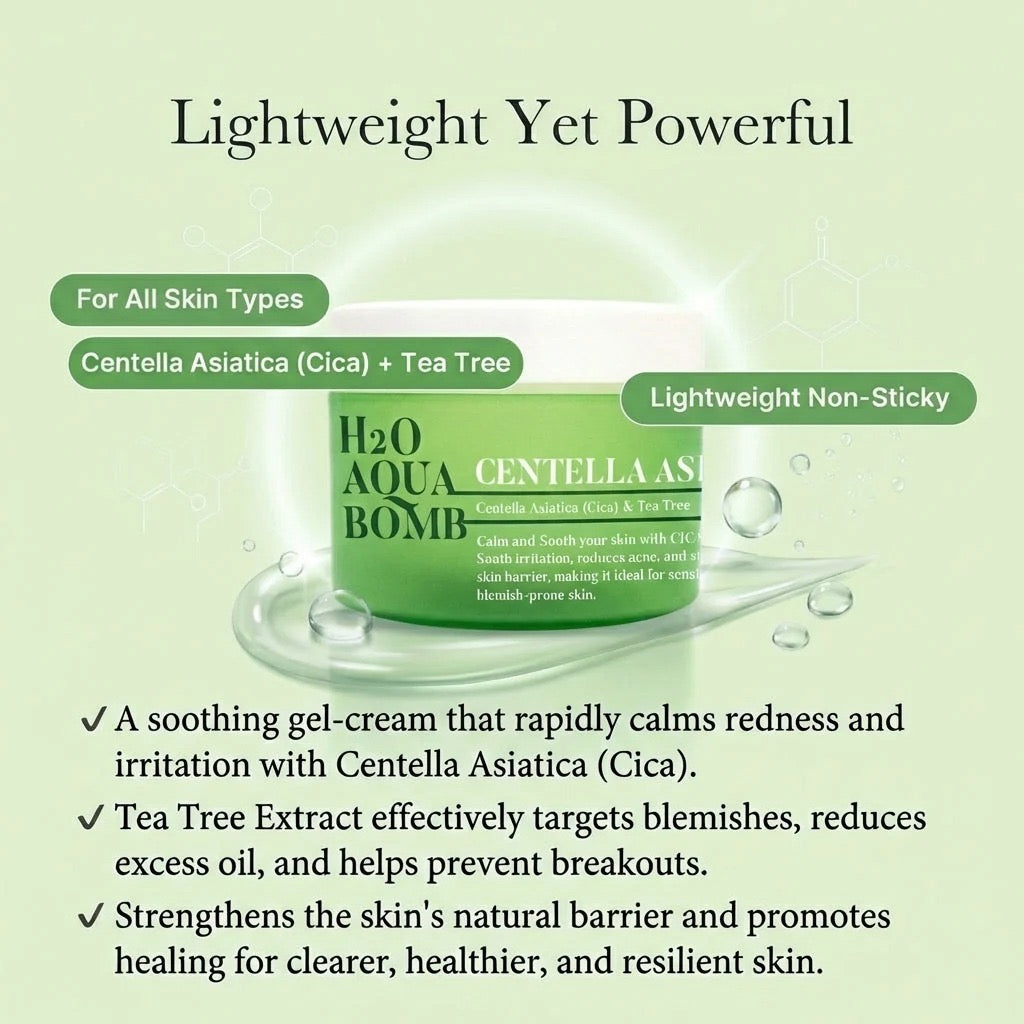 CHOC CHOC CENTELLA ASIAC-TEA (Centella Asiatica + Tea Tree Extract) H2O AQUA BOMB Moisturizer