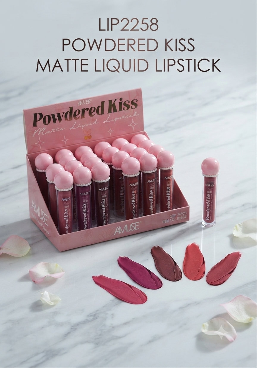 AMUSE Powdered Kiss Matte Liquid Lipstick / 24pcs Display