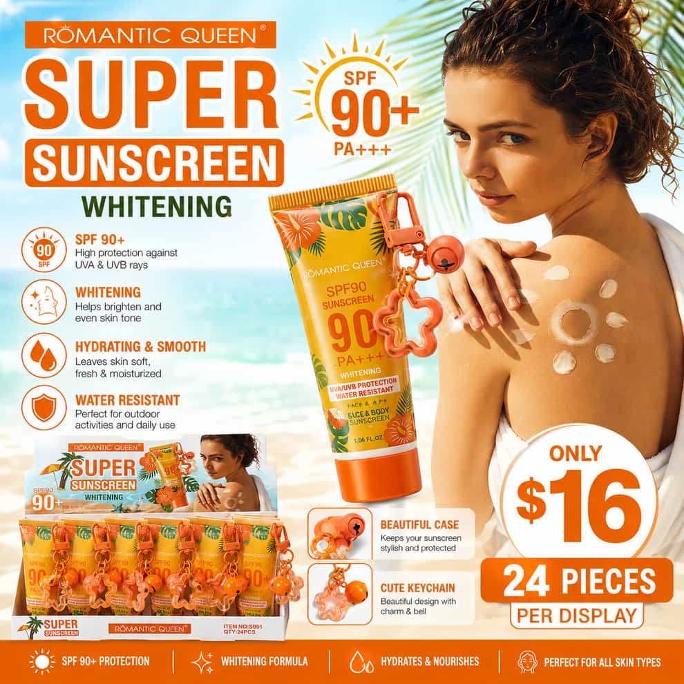 ROMANTIC QUEEN Keychain Super Sunscreen SFP90+ / 24pcs Display