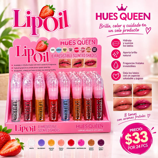 HUES QUEEN Lip Oil / 32pcs Display