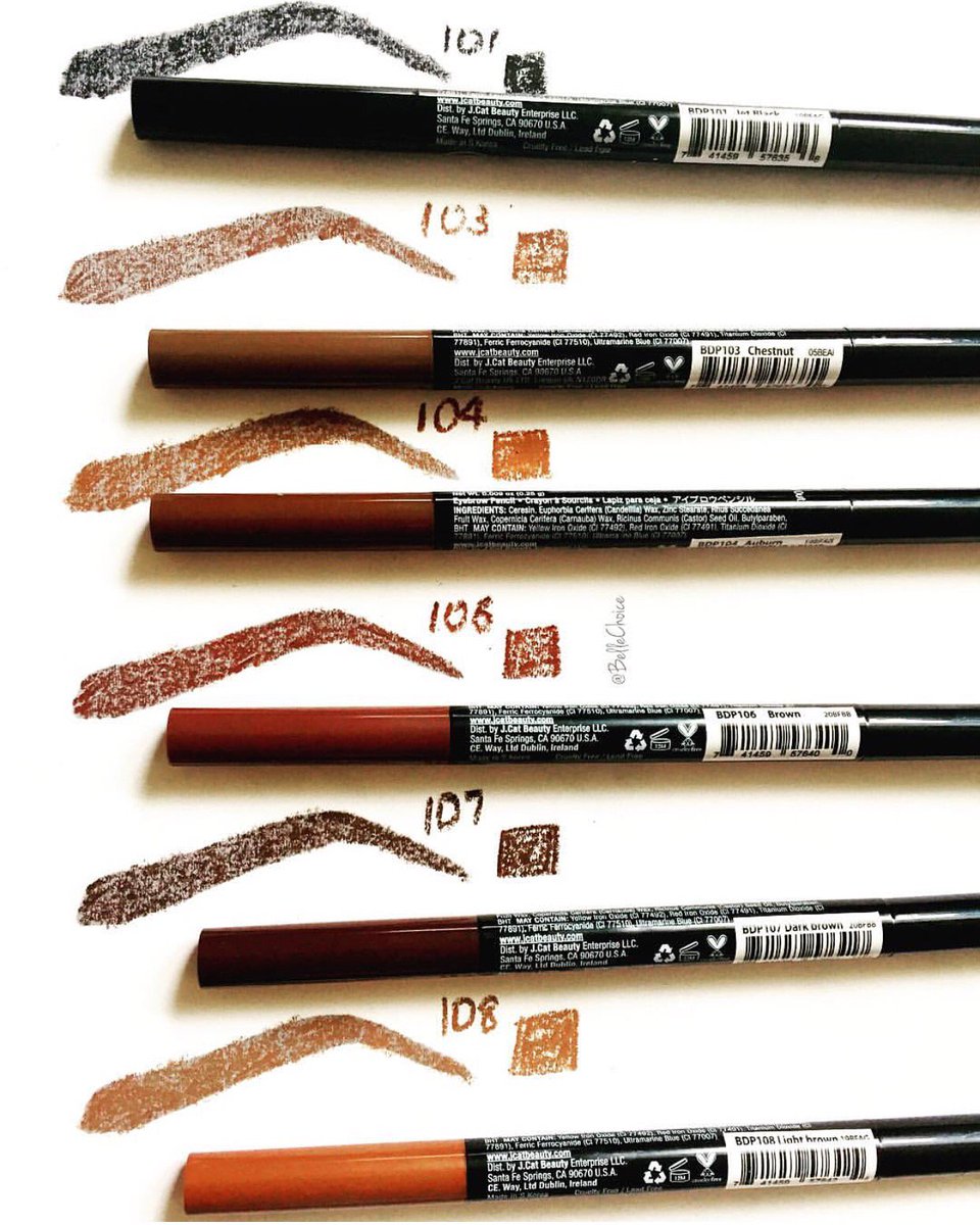 J. CAT BEAUTY Perfect Duo Brown Pencil #BDP Refills | 12pcs pack