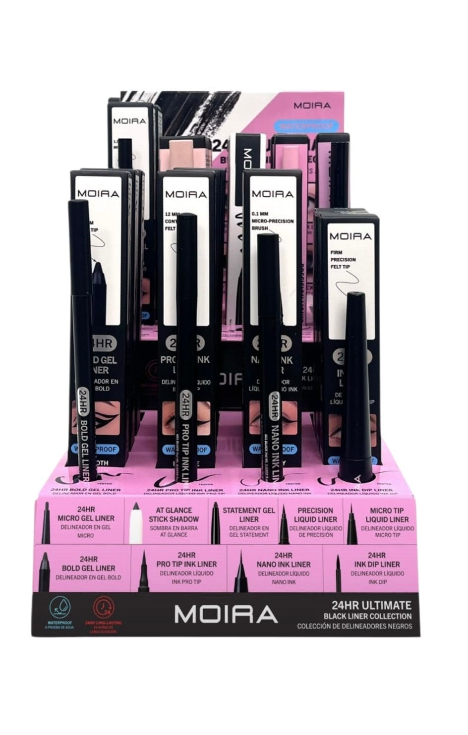 MOIRA 24hr Ultimate Black liner Collection / 36pcs Display + Tester
