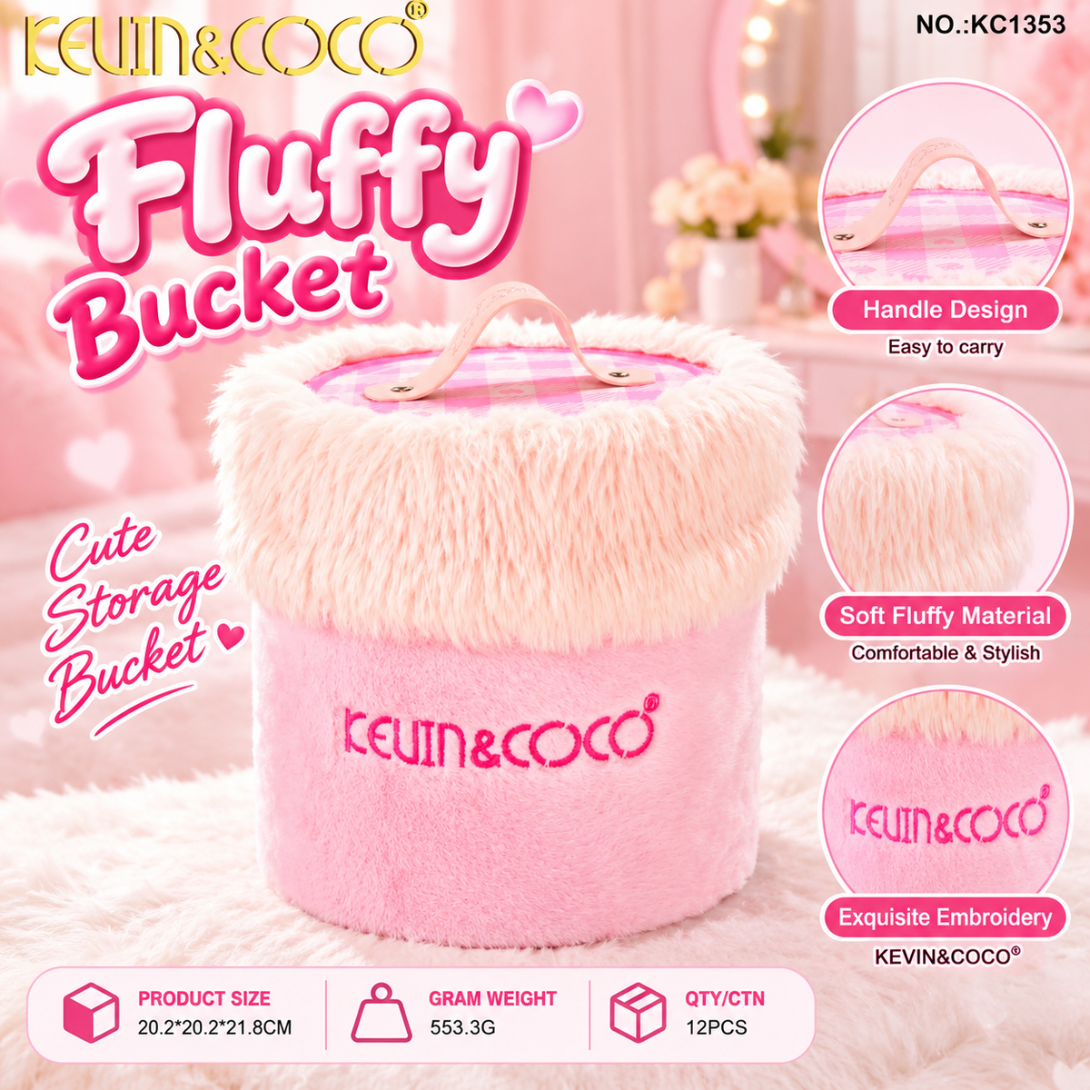 KEVIN&COCO Fluffy Bucket