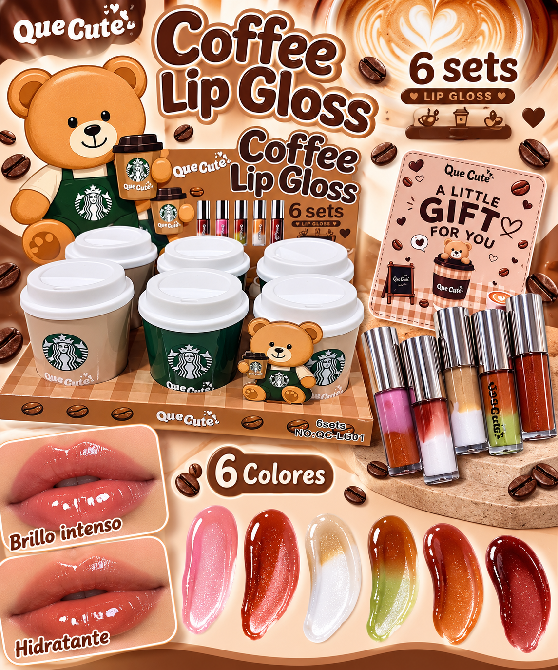 Coffee LipGloss / 6 Set