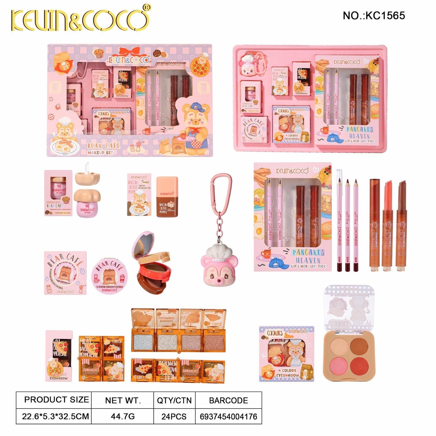 KEVIN&COCO Estimado set de maquillaje para cafetería