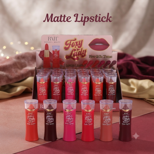 ROMANTIC BEAUTY Foxy Lady Matte Lipstick / 24pcs Display