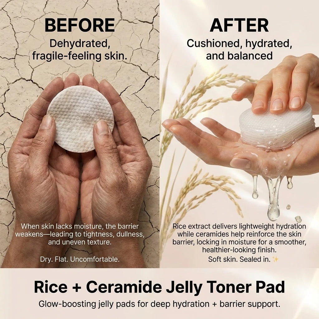 CHOC CHOC RICE + CERAMIDE (Jelly Toner Pads) / 3pcs pack