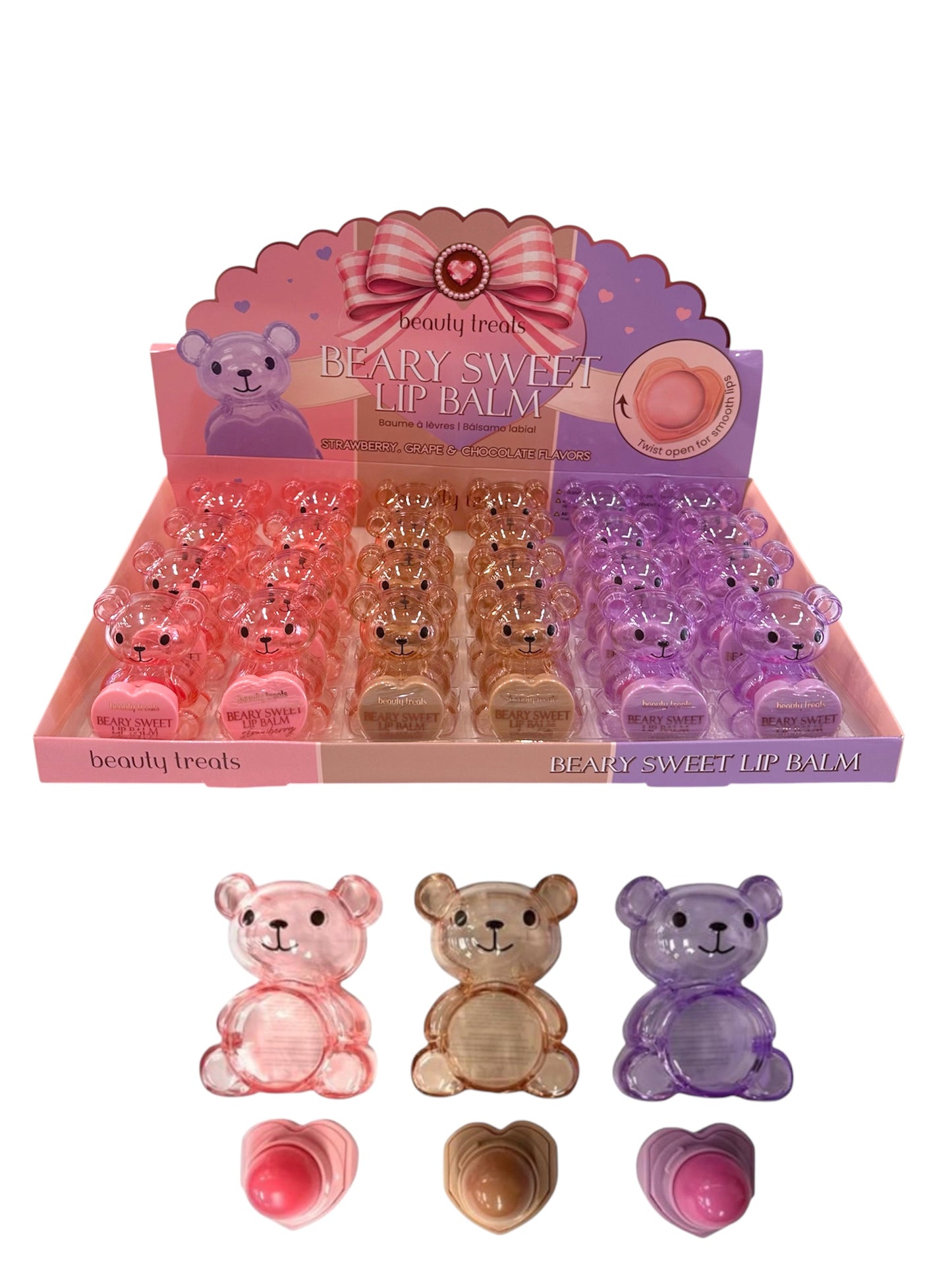 BEAUTY TREATY Beary Sweet Lip Balm / 24pcs Display