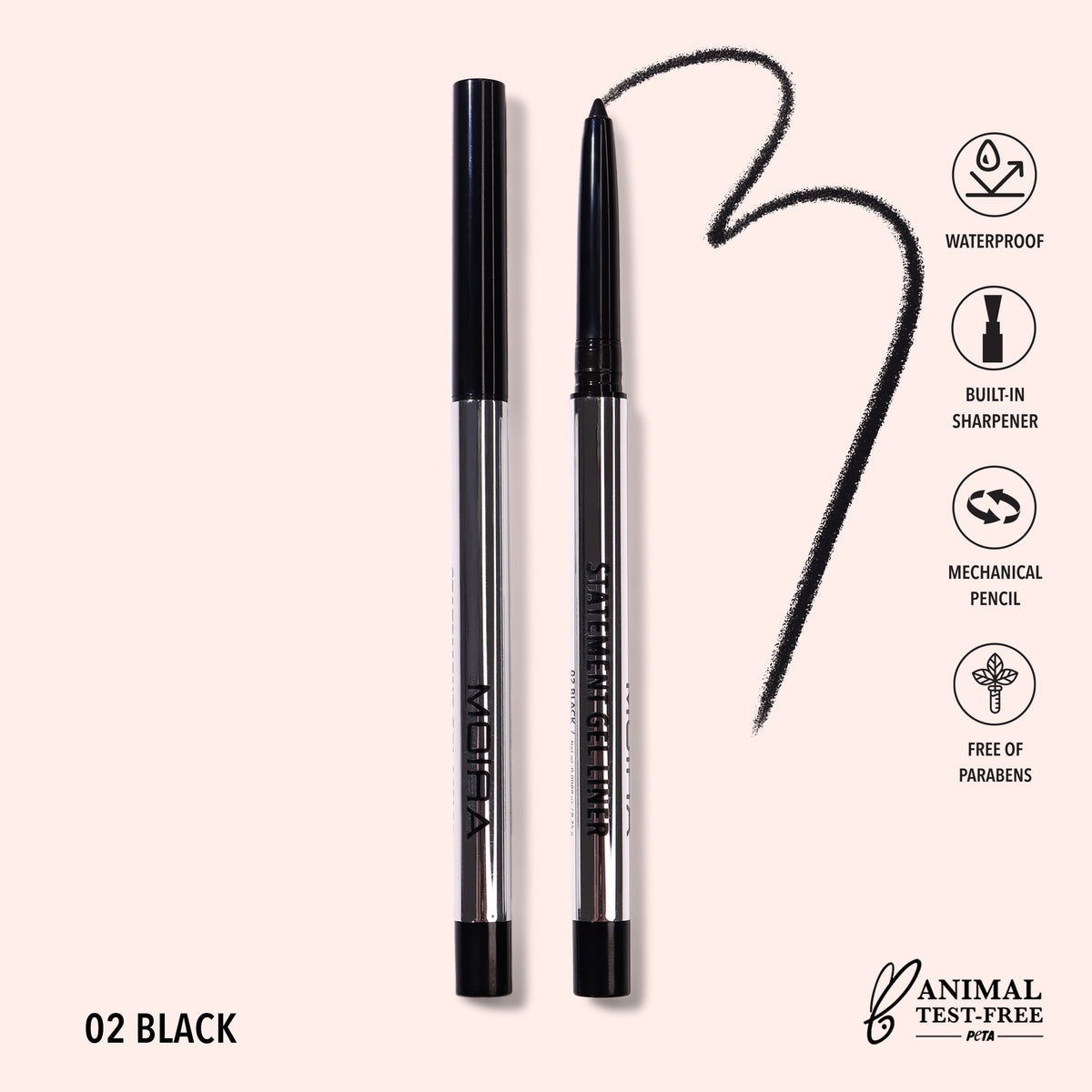 MOIRA 24hr Ultimate Black liner Collection / 36pcs Display + Tester
