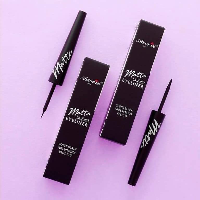 AMORUS - Matte Liquid Eye Liner / Super Black Waterproof - Felt tip #CO-EMD-7 / 24pcs Display